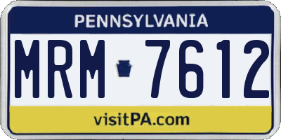 PA license plate MRM7612