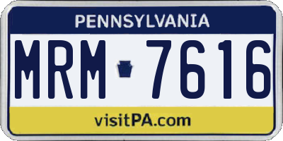 PA license plate MRM7616