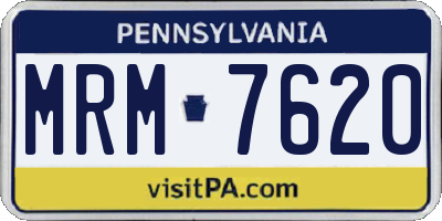 PA license plate MRM7620