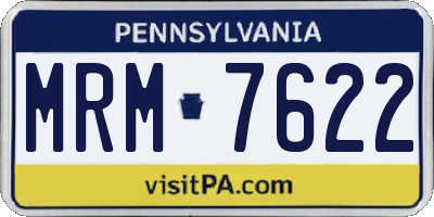 PA license plate MRM7622