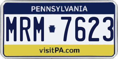 PA license plate MRM7623