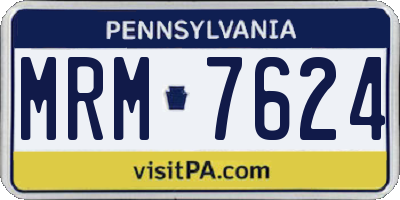 PA license plate MRM7624