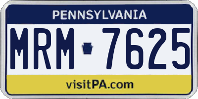 PA license plate MRM7625