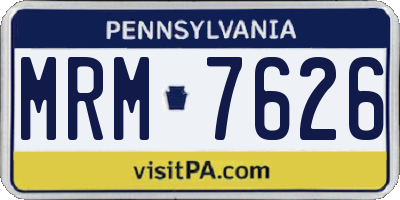 PA license plate MRM7626
