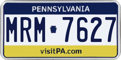 PA license plate MRM7627