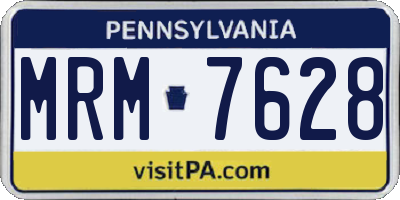 PA license plate MRM7628