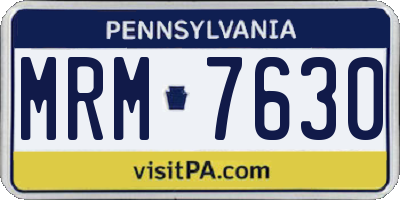 PA license plate MRM7630