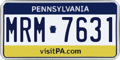 PA license plate MRM7631