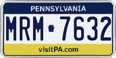 PA license plate MRM7632