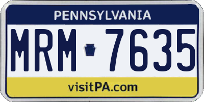 PA license plate MRM7635