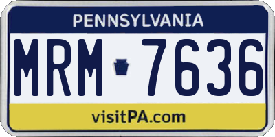 PA license plate MRM7636