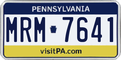PA license plate MRM7641