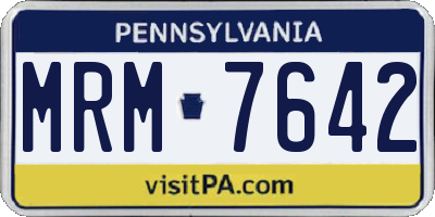 PA license plate MRM7642