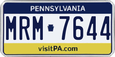 PA license plate MRM7644