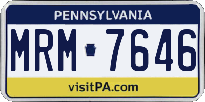 PA license plate MRM7646