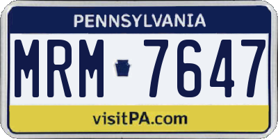 PA license plate MRM7647