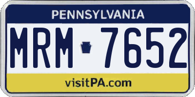 PA license plate MRM7652