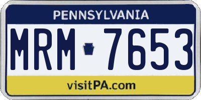PA license plate MRM7653