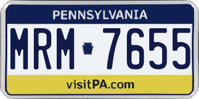 PA license plate MRM7655