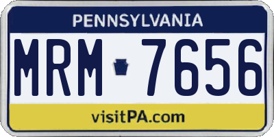 PA license plate MRM7656