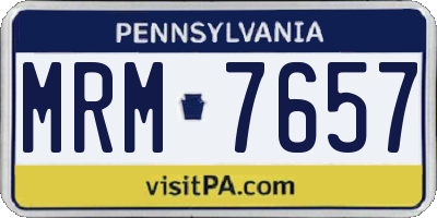 PA license plate MRM7657