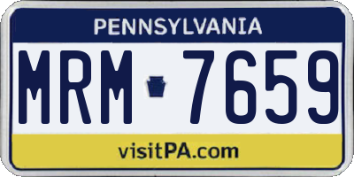 PA license plate MRM7659