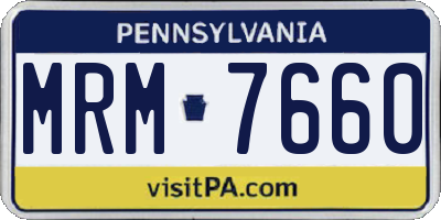 PA license plate MRM7660