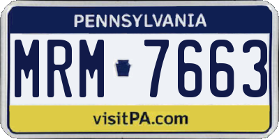 PA license plate MRM7663