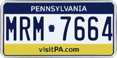 PA license plate MRM7664