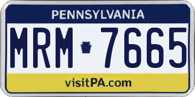 PA license plate MRM7665