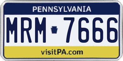 PA license plate MRM7666