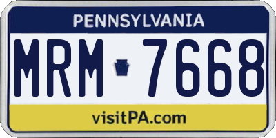PA license plate MRM7668