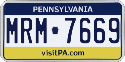 PA license plate MRM7669