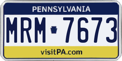 PA license plate MRM7673