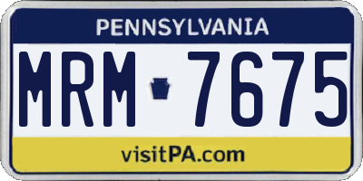 PA license plate MRM7675