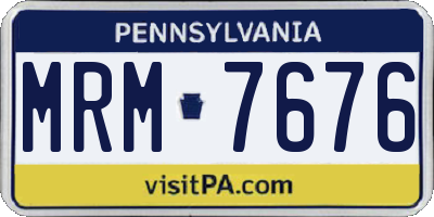 PA license plate MRM7676