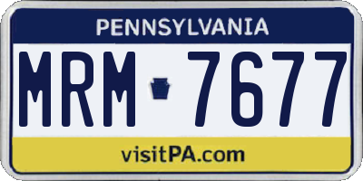 PA license plate MRM7677