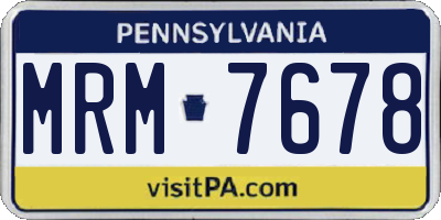 PA license plate MRM7678
