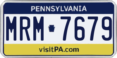 PA license plate MRM7679