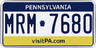 PA license plate MRM7680