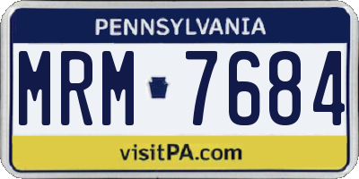 PA license plate MRM7684