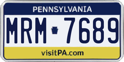 PA license plate MRM7689