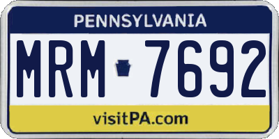 PA license plate MRM7692