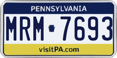 PA license plate MRM7693