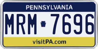 PA license plate MRM7696