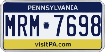 PA license plate MRM7698