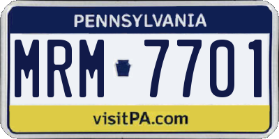 PA license plate MRM7701