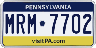 PA license plate MRM7702