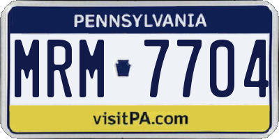 PA license plate MRM7704