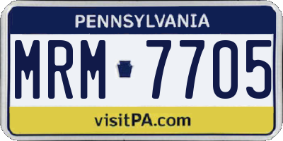PA license plate MRM7705